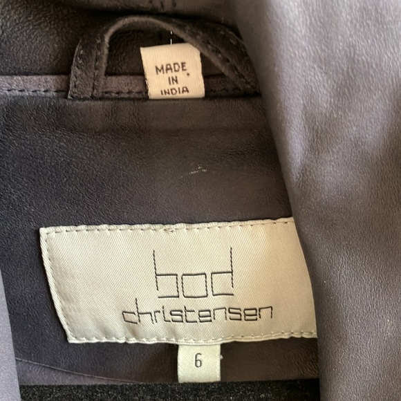 Bod Christensen Drape Collar Peplum Style Leather Jacket (Size 6) NWT - Picture 8 of 16